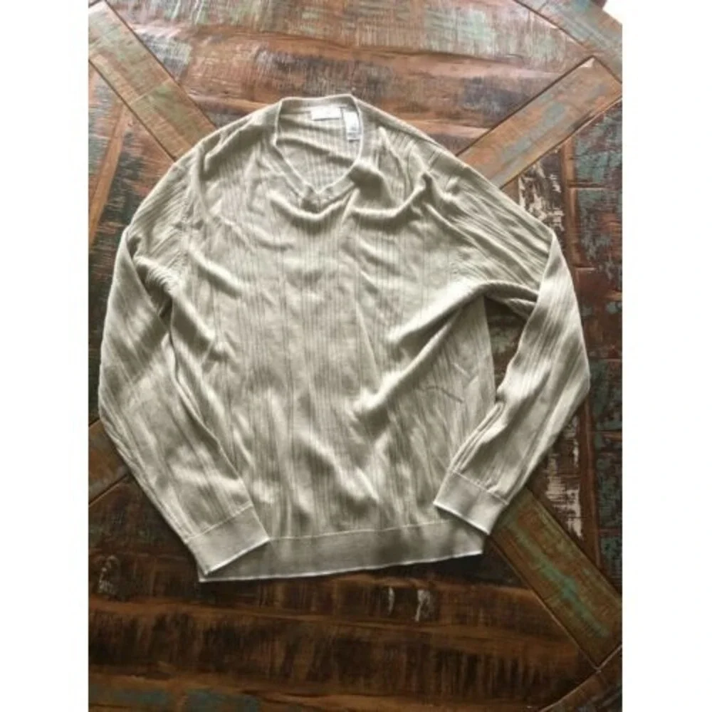 Mens Concepts by Claiborne V Neck Tan Sweater Size xl - Picture 1 of 1